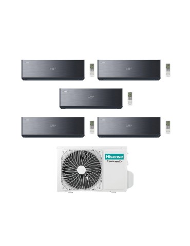 Hisense Climatizzatore Energy Pro X Black Penta Split 9+9+9+9+9 con 5AMW105U4RQC Inverter Wi-Fi R-32 Classe A++