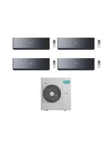 Hisense Climatizzatore Energy Pro X Black Quadri Split 9+9+9+9 con 5AMW125U4RTA Inverter Wi-Fi R-32 Classe A++