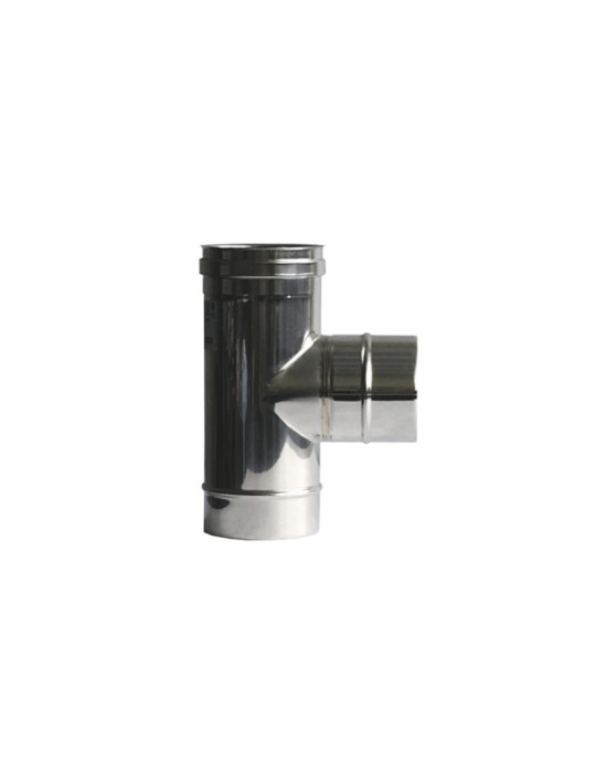 Raccord en T simple paroi en acier inox AISI 316L Ø 100