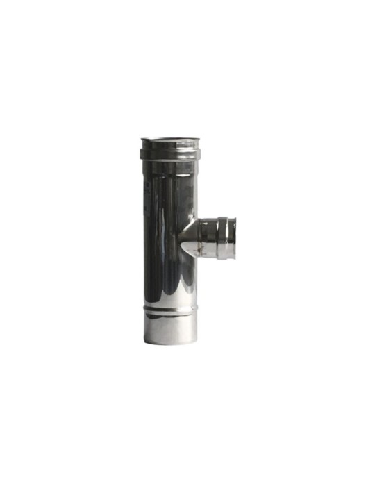 Tube en T à paroi simple réduite en acier inoxydable Ø 130/80 mm