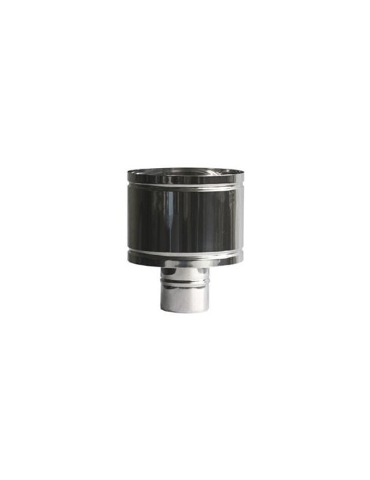Chapeau coupe-vent en acier inoxydable à simple paroi Ø 100 mm pour cheminées et poêles