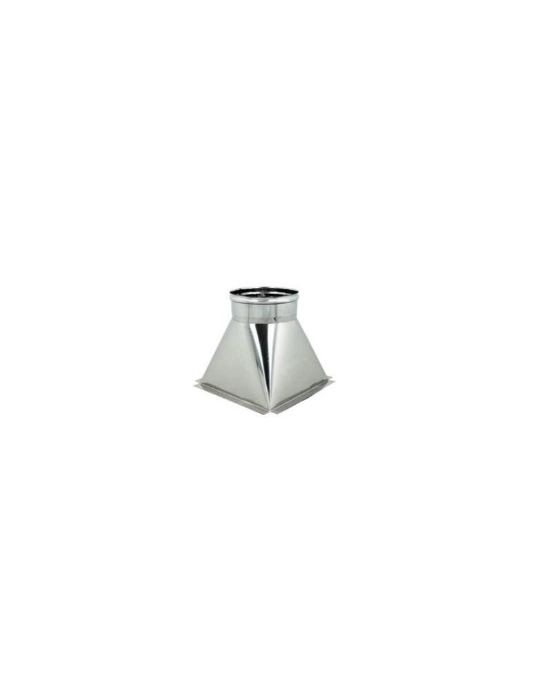 Trémie simple paroi en acier inoxydable ø 200 avec base 200 x 250 pour cheminées