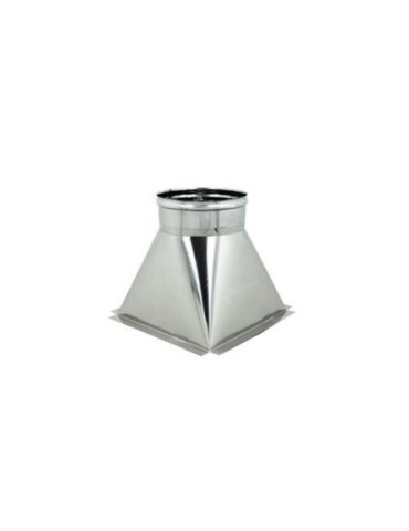 Trémie simple paroi en acier inoxydable ø 250 avec base 300 x 400 pour cheminées