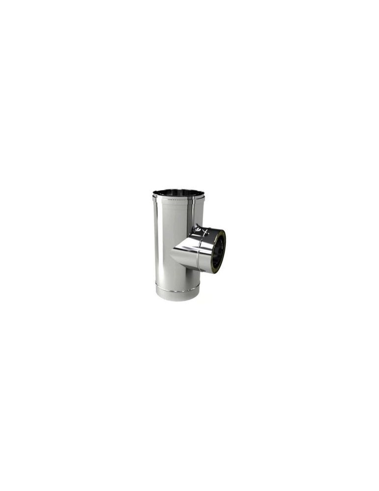 Raccord en T à 90° Pour Paroi Double En Acier Inoxydable Ø 130/180 mm Pour Conduits De Fumée