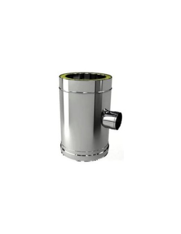 Raccord en T à 90° Pour Paroi Double Risotto avec raccordement DN 80 En Acier Inoxydable Ø 100/150 mm Pour Conduits D