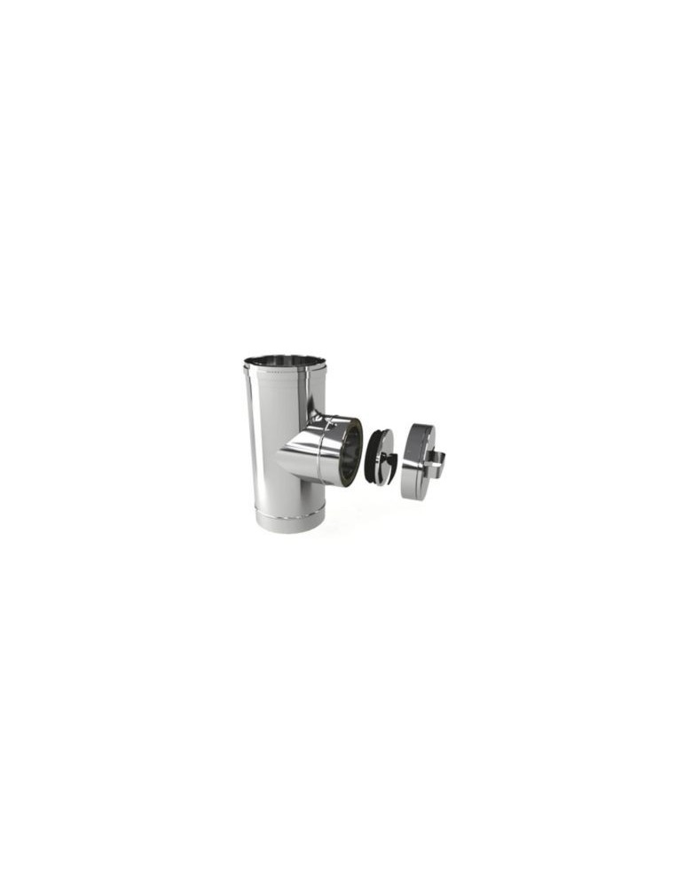 Élément de Contrôle à Double Paroi en Acier Inoxydable Ø 180/230 mm pour Conduits de Fumée