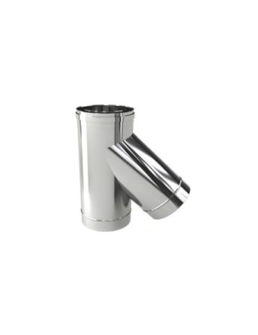 Raccord Braga à 45° à Double Paroi en Acier Inoxydable Ø 130/180 mm pour Conduits de Fumée