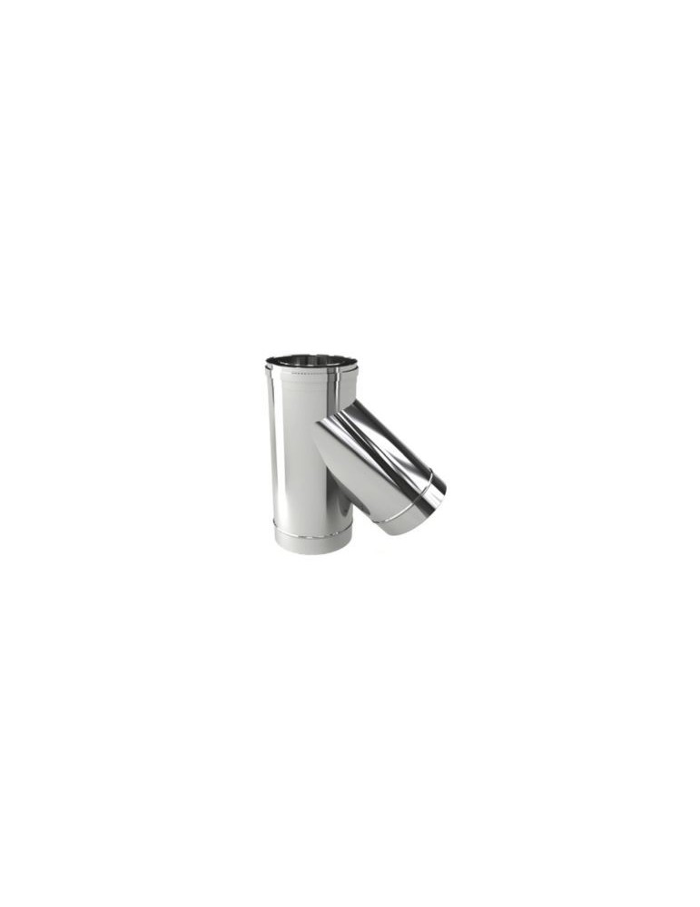 Raccord Braga à 45° à Double Paroi en Acier Inoxydable Ø 130/180 mm pour Conduits de Fumée