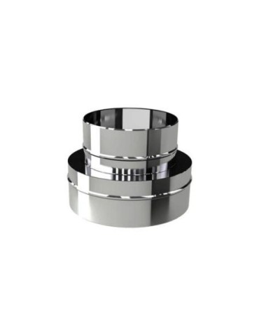 Adaptateur en Acier Inoxydable pour Cheminées Simple Paroi Ø 80 mm Double Paroi Ø 80/130 mm