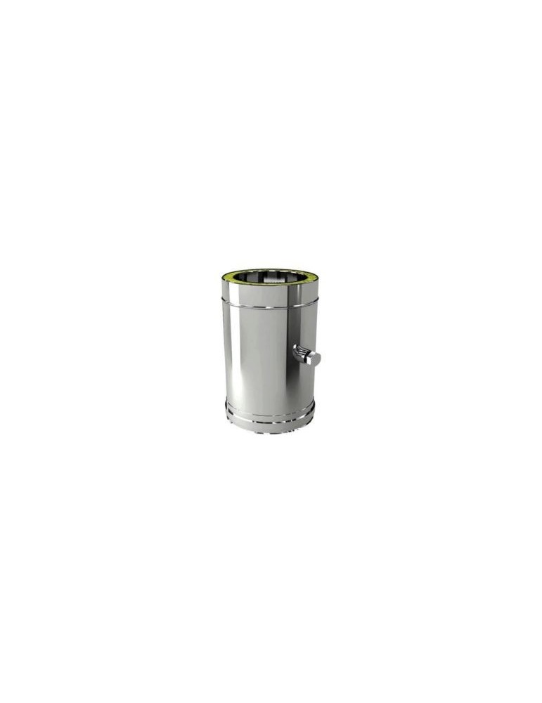 Élément de Contrôle des Fumées en Acier Inoxydable à Double Paroi Ø 150/200 mm Pour Conduits de Fumée