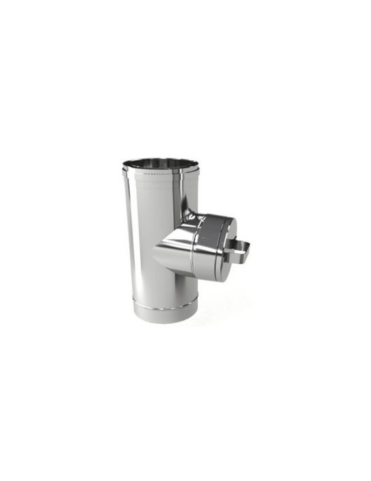 Chambre de Collecte des Fumées en Acier Inoxydable à Double Paroi Ø 180/230 mm pour Conduits de Fumée