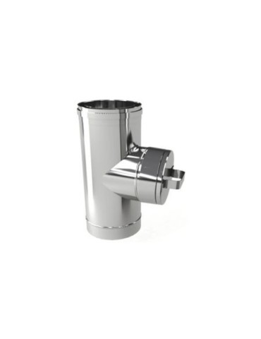 Chambre de Collecte des Fumées en Acier Inoxydable à Double Paroi Ø 250/300 mm pour Conduits de Fumée