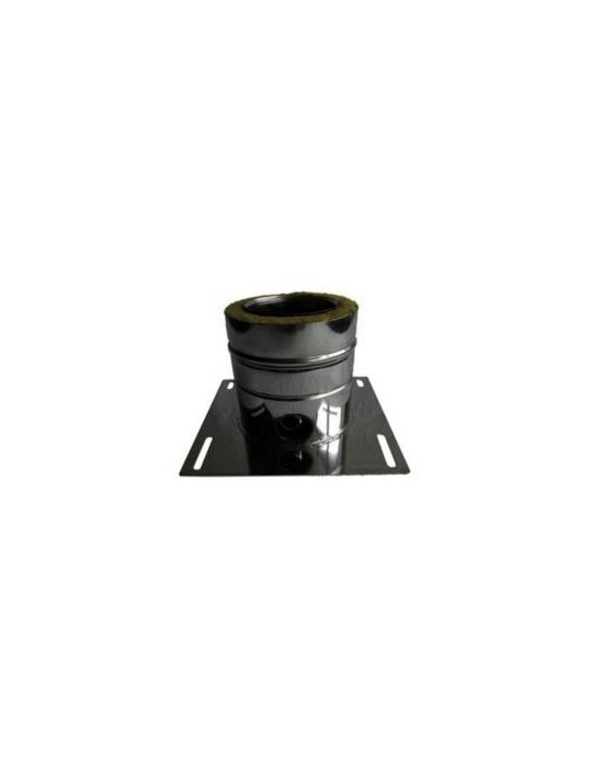 Plaque de Base avec Sortie Latérale à Double Paroi en Acier Inoxydable Ø 80 mm pour Cheminées