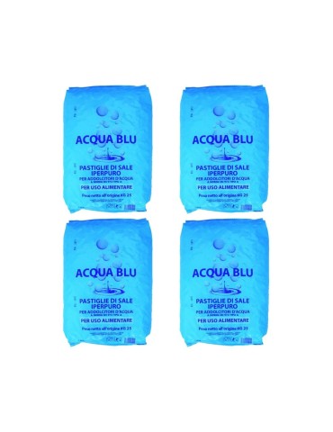4 paquets de 25 kg de comprimés adoucissants d'eau bleus