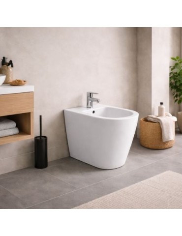 Bidet Sur Pied Monotrou Azzurra Ceramica, Collection Aurea, CéRamique Blanche
