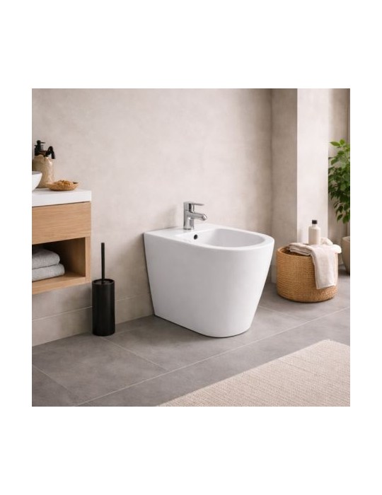 Bidet Sur Pied Monotrou Azzurra Ceramica, Collection Aurea, CéRamique Blanche