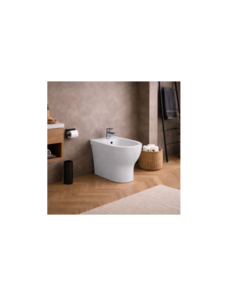 Bidet Monotrou Sur Pied Azzurra Ceramica Collection Pratica CéRamique Blanche