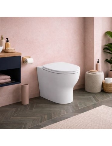 Wc Sur Pied Azzurra Ceramica Easy Clean, Collection Click, CéRamique Blanche