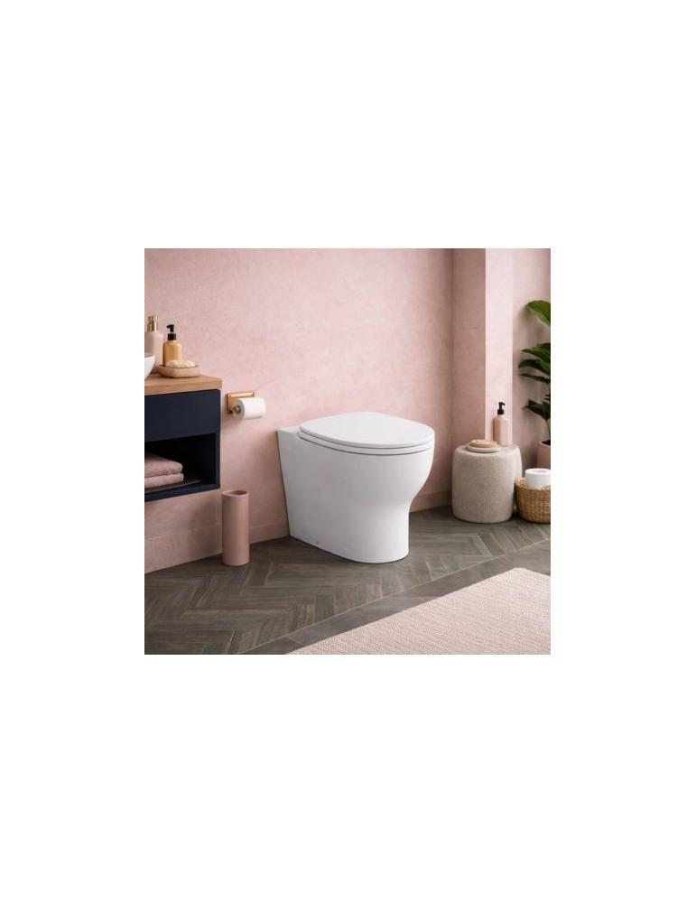 Wc Sur Pied Azzurra Ceramica Easy Clean, Collection Click, CéRamique Blanche