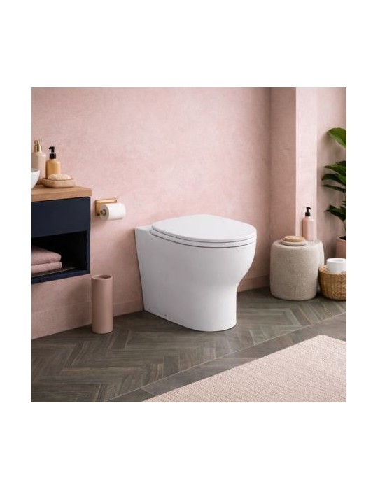 Wc Sur Pied Azzurra Ceramica Easy Clean, Collection Click, CéRamique Blanche