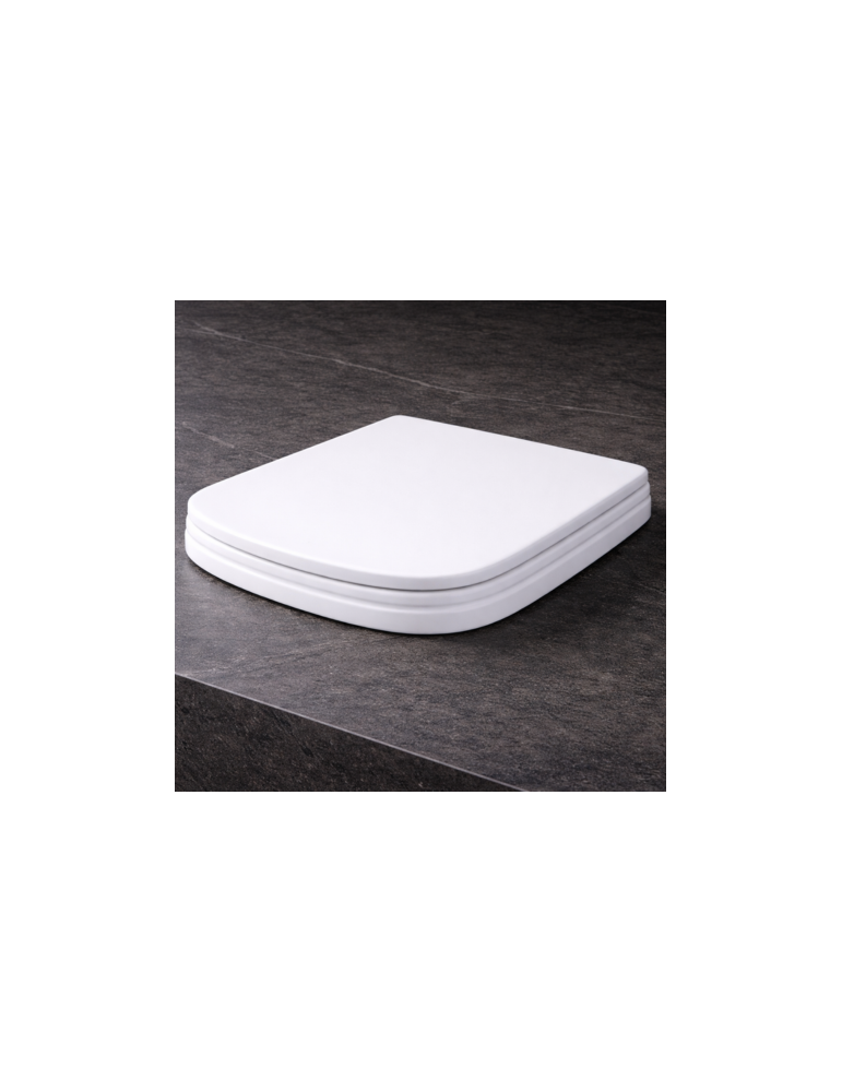 Abattant De Toilette Azzurra Ceramica Aurea Collection à Fermeture Amortie Et SystèMe De DéMontage Rapide