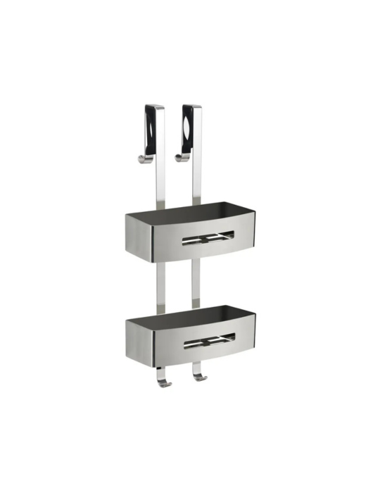 Gedy Porte-Objets Rectangulaire 2 Étagères Douche Inox Chrome Nerva | Megaclima.fr