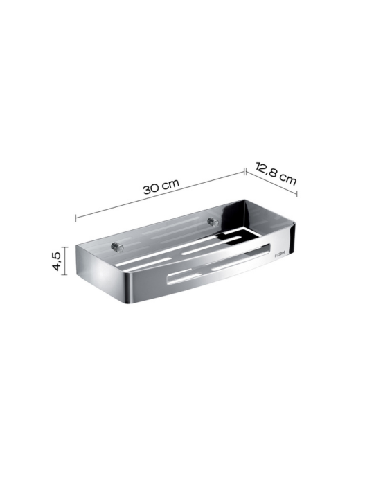 Gedy Porte-Objets Rectangulaire Douche Inox Chrome Nerva | Megaclima.fr