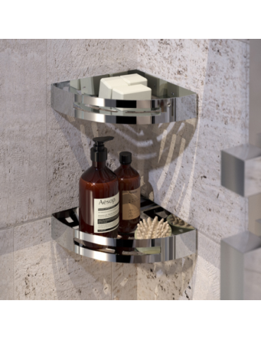 éTagèRe De Douche D'Angle Gedy En Acier Inoxydable Chromé, Gamme Nerva