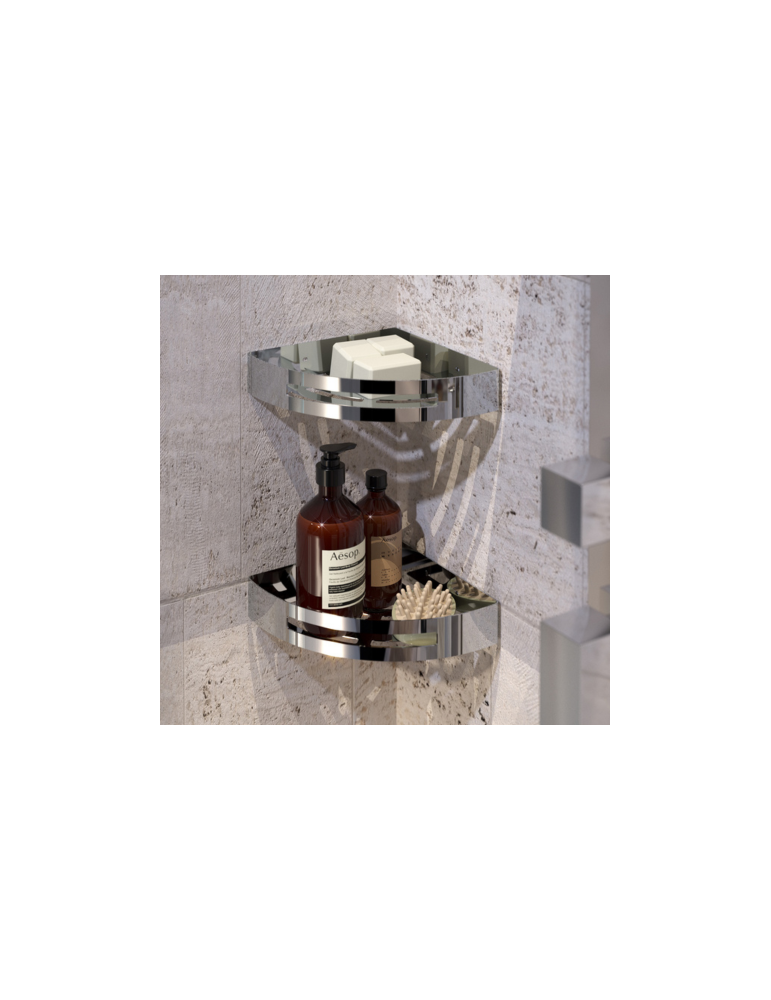 éTagèRe De Douche D'Angle Gedy En Acier Inoxydable Chromé, Gamme Nerva