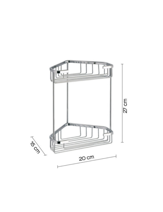 Gedy Porte-Objets Angulaire 2 Étagères Douche Inox Chrome Augustus | Megaclima.fr
