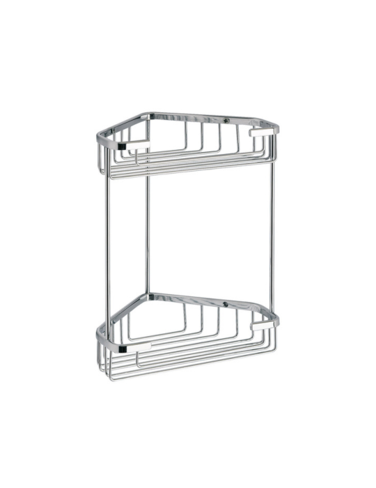 Gedy Porte-Objets Angulaire 2 Étagères Douche Inox Chrome Augustus | Megaclima.fr