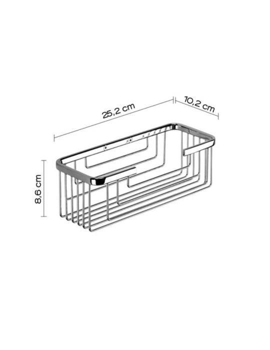 Gedy Porte-Objets Rectangulaire Haut Douche Inox Chrome Augustus | Megaclima.fr