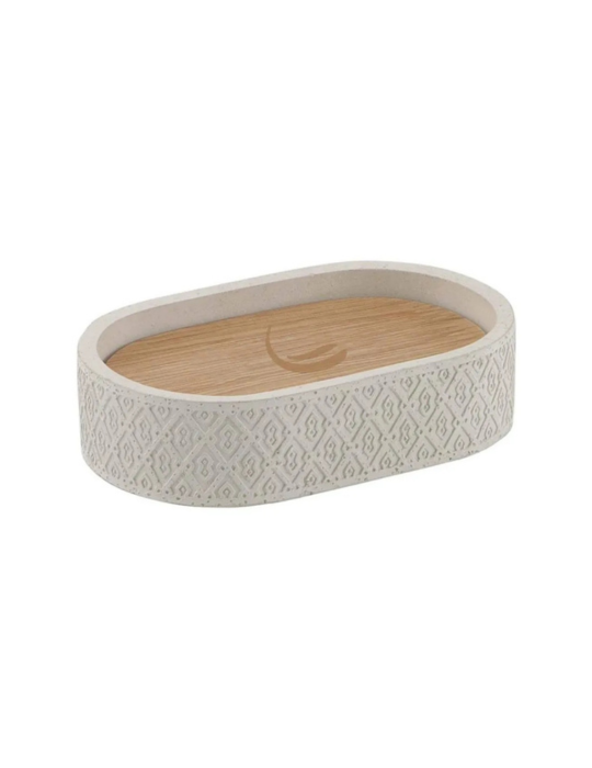 Gedy Porte-Savon à Poser Ciment Gris Bambou Afrodite | Megaclima.fr