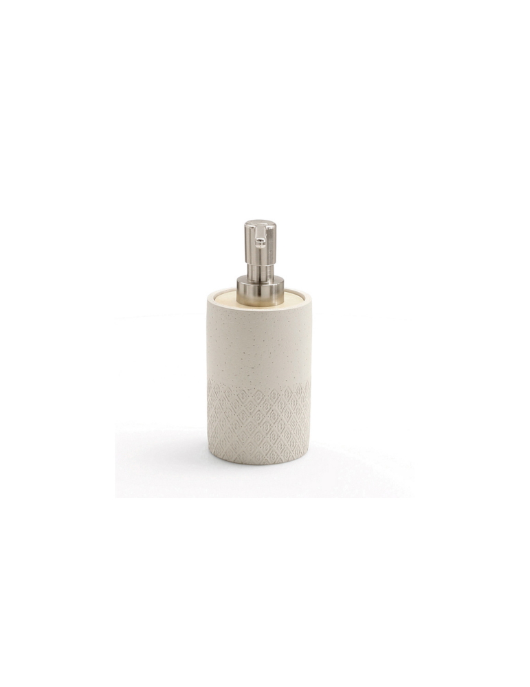 Gedy Distributeur de Savon Ciment Gris Bambou Afrodite Nickel | Megaclima.fr