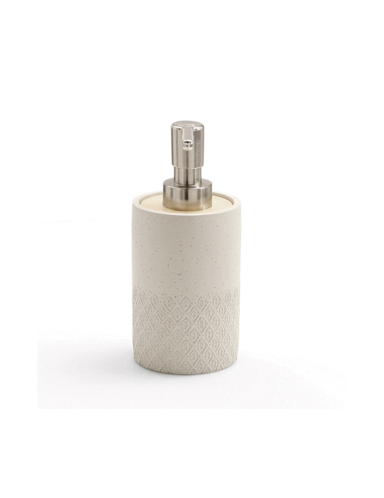 Gedy Distributeur de Savon Ciment Gris Bambou Afrodite Nickel | Megaclima.fr