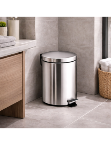 Poubelle Gedy 3 Litres En Acier Inoxydable, Ligne Argenta