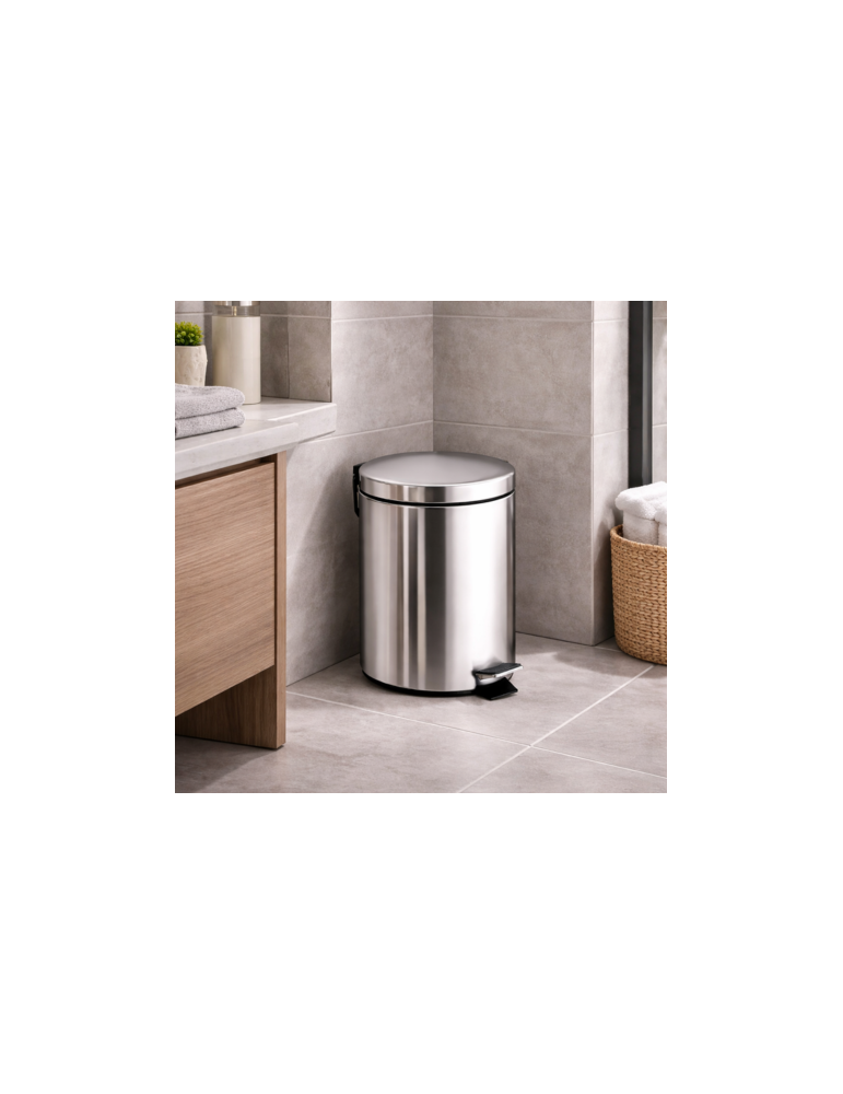 Poubelle Gedy 3 Litres En Acier Inoxydable, Ligne Argenta