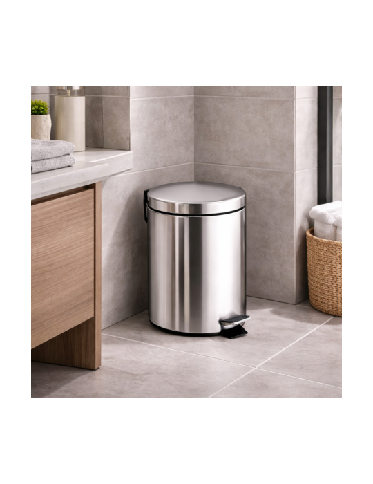 Poubelle Gedy 3 Litres En Acier Inoxydable, Ligne Argenta