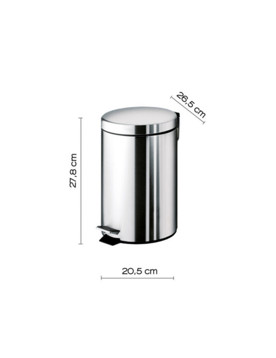 Gedy Poubelle Salle de Bain Inox 5 Litres Argenta | Megaclima.fr