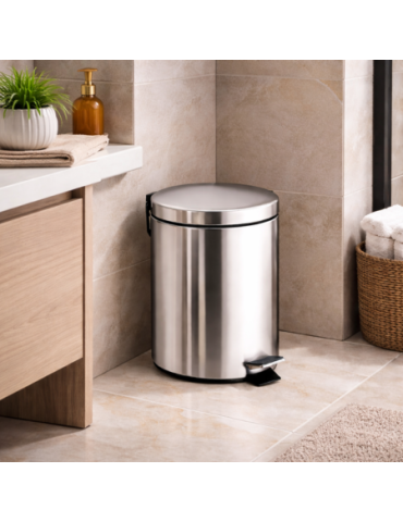 ìPoubelle Gedy 5 Litres En Acier Inoxydable, Ligne Argenta