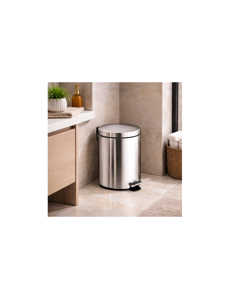 ìPoubelle Gedy 5 Litres En Acier Inoxydable, Ligne Argenta