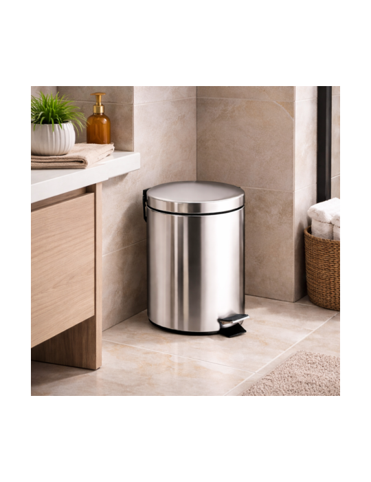 ìPoubelle Gedy 5 Litres En Acier Inoxydable, Ligne Argenta