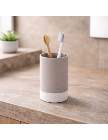 Gedy New Mizar Porte-Brosse à Dents En CéRamique Gris Tourterelle