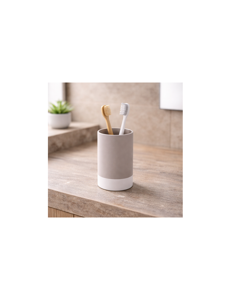 Gedy New Mizar Porte-Brosse à Dents En CéRamique Gris Tourterelle