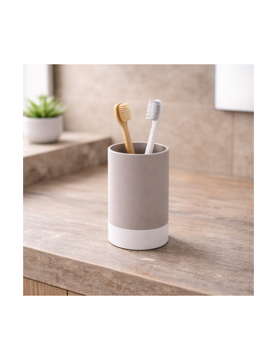 Gedy New Mizar Porte-Brosse à Dents En CéRamique Gris Tourterelle