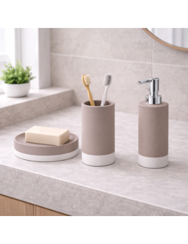 Gedy Set 3 Accessoires Salle de Bain Céramique New Mizar | Megaclima.fr