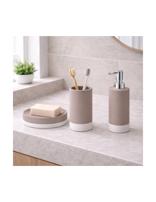 Gedy Set 3 Accessoires Salle de Bain Céramique New Mizar | Megaclima.fr
