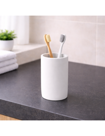 Porte-Brosse à Dents En RéSine Blanc Mat Gedy Ylenia Line