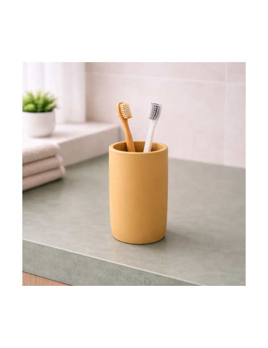 Porte-Brosse à Dents En RéSine Gedy Ylenia, Jaune Moutarde