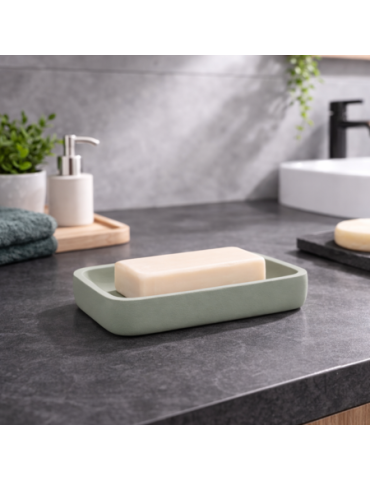 Porte-Savon Gedy En RéSine Varde, Coloris Sauge Mat, Ligne Ylenia
